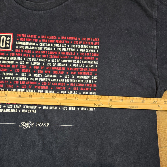 Bayside True American Tee XL USO July 4 2018 Shirt Patriotic USA Graphic T Shirt - Picture 6 of 7